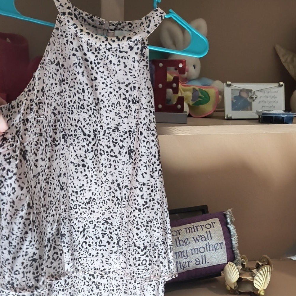 Greylin Black and White Sleeveless Halter Dress